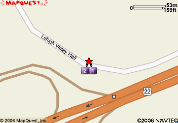 Map to Lehigh Valley Mall, Whitehall, PA